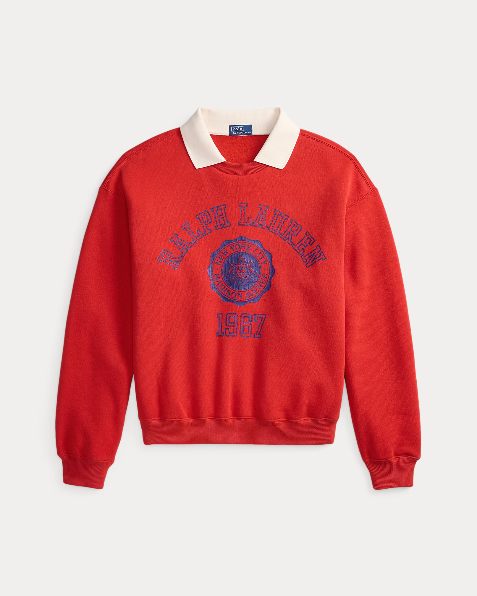 POLO RALPH LAUREN - Crest Polo-Collar Fleece Crewneck
