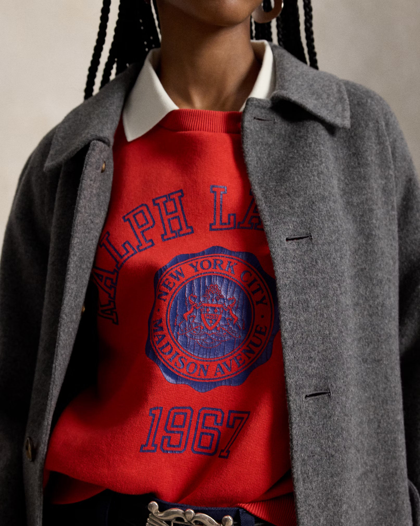 POLO RALPH LAUREN - Crest Polo-Collar Fleece Crewneck