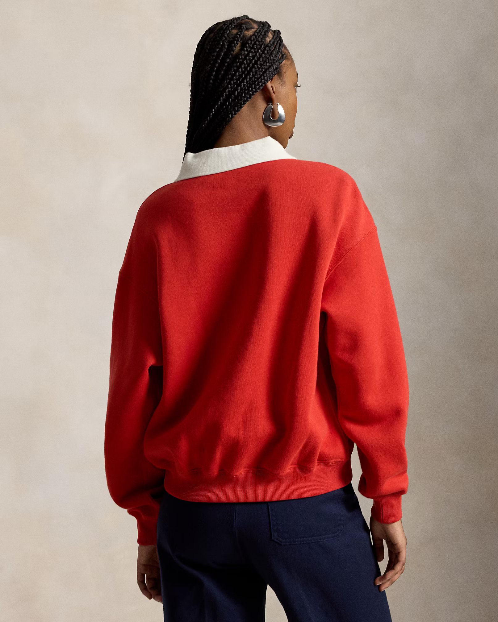 POLO RALPH LAUREN - Crest Polo-Collar Fleece Crewneck
