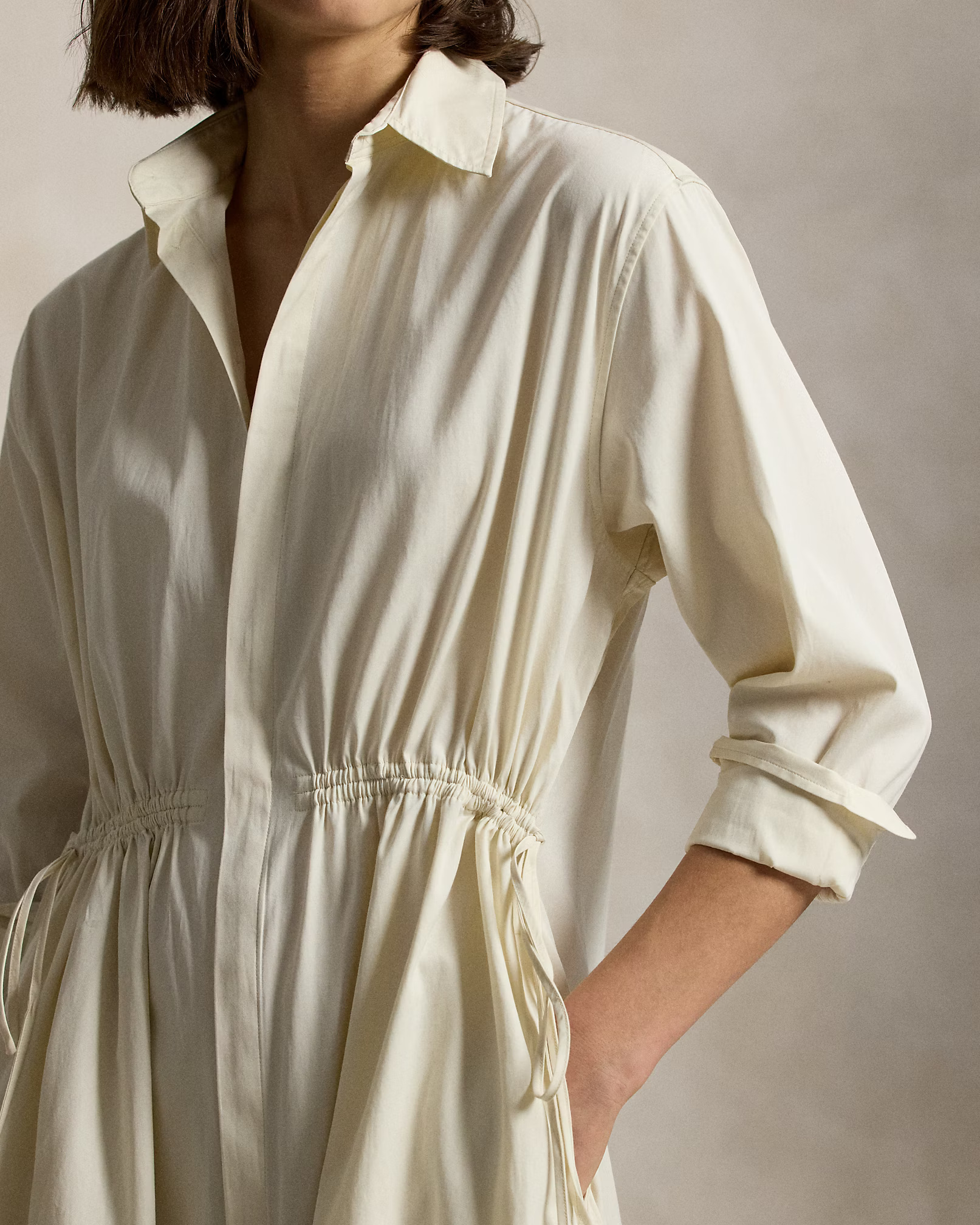 POLO RALPH LAUREN - Cotton Drawcord Shirtdress