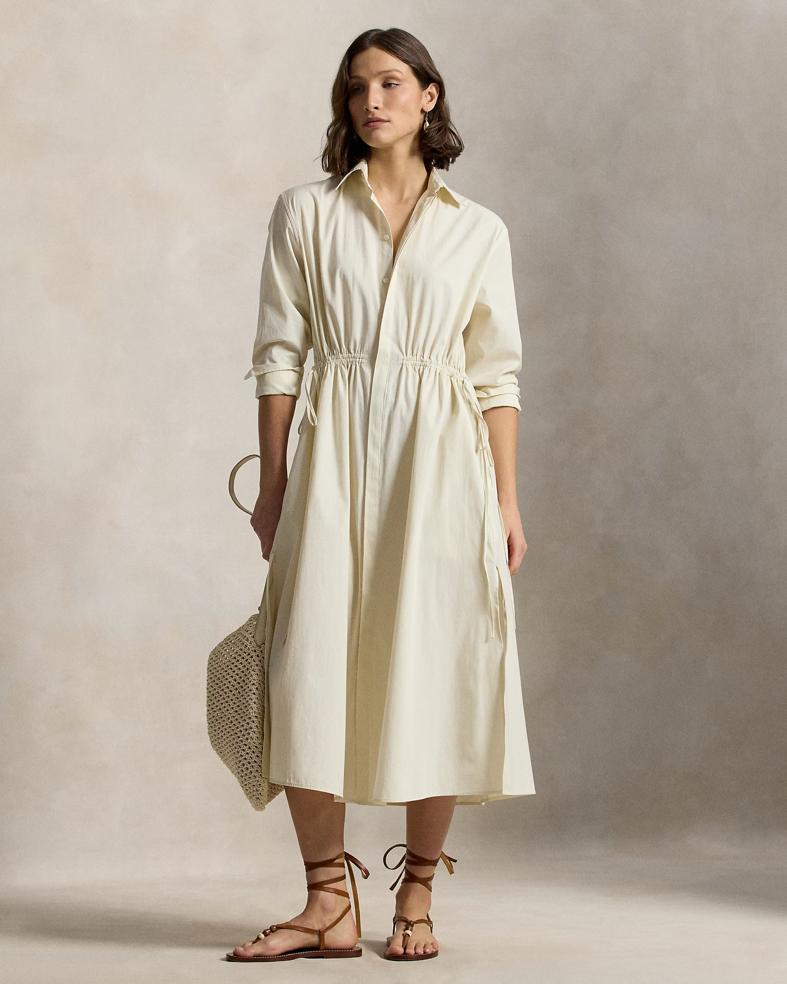 POLO RALPH LAUREN - Cotton Drawcord Shirtdress