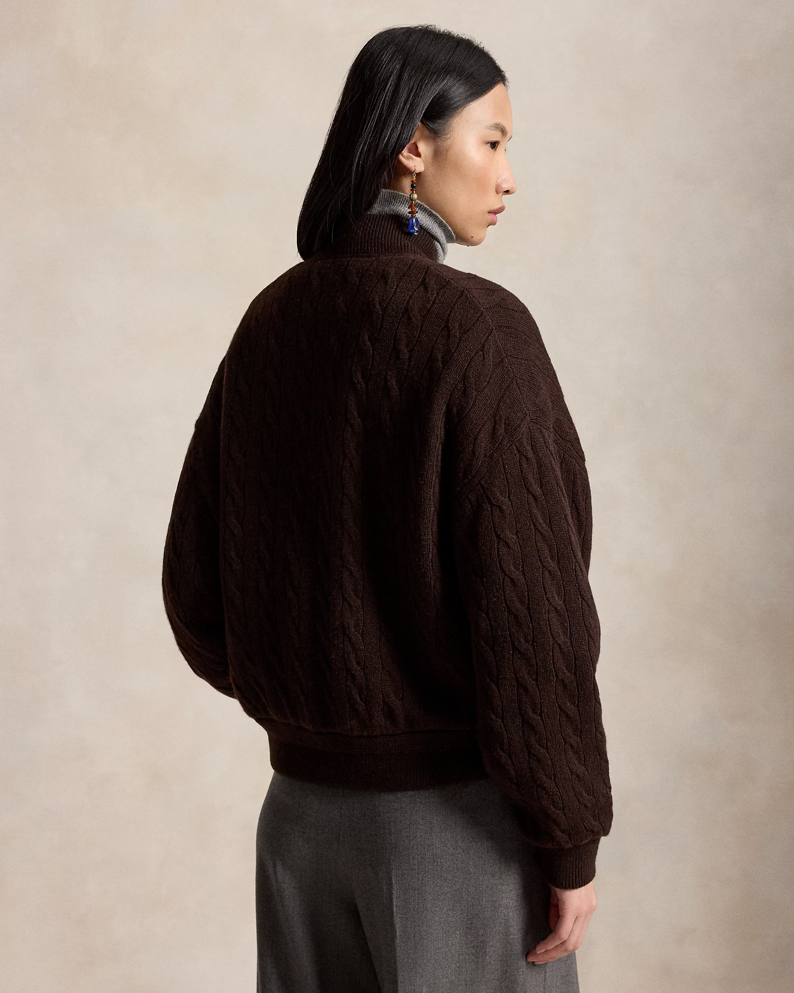 POLO RALPH LAUREN - Cable-Knit Wool-Cashmere Snapped Jacket