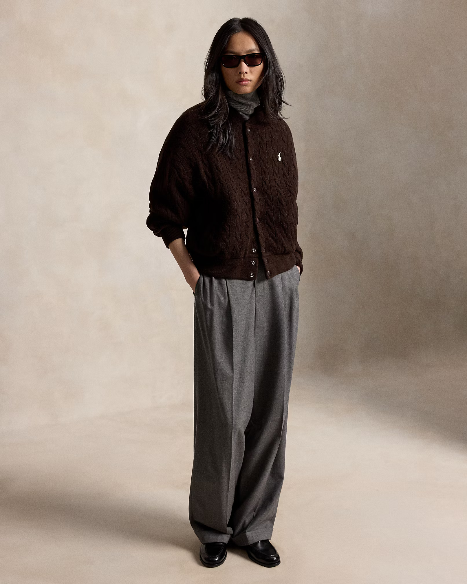 POLO RALPH LAUREN - Cable-Knit Wool-Cashmere Snapped Jacket