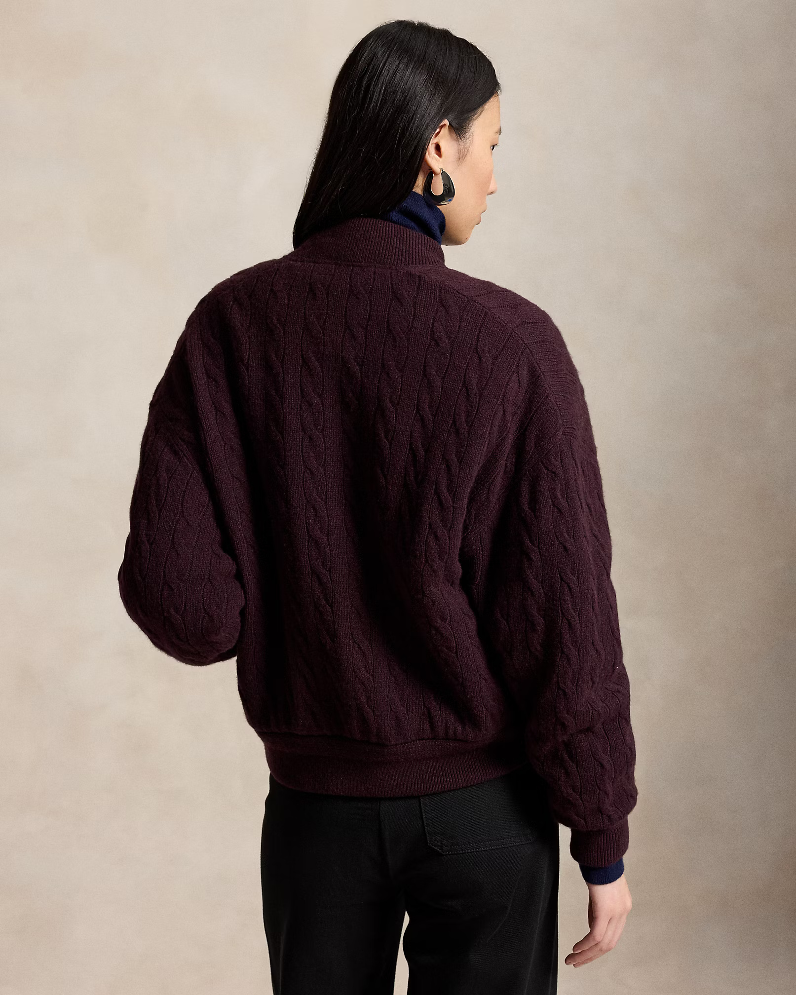 POLO RALPH LAUREN - Cable-Knit Wool-Cashmere Snapped Jacket