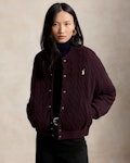 Cable-Knit Wool-Cashmere Snapped Jacket