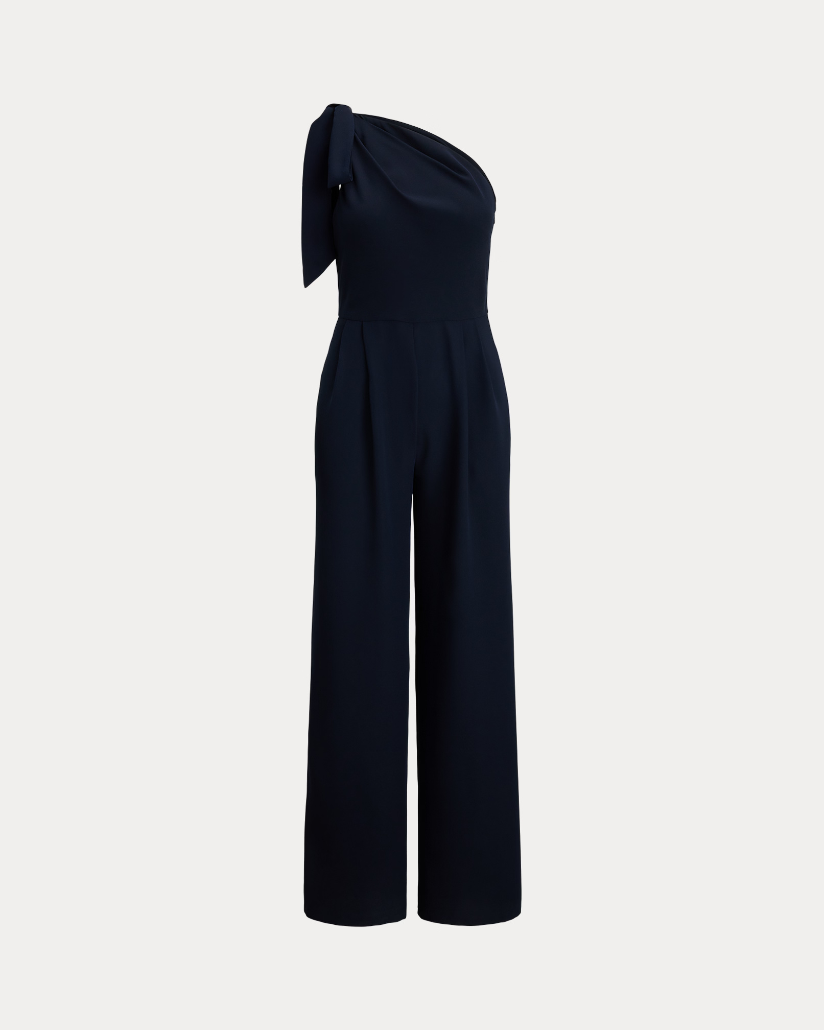 LAUREN RALPH LAUREN - Bow-Trim Crepe One-Shoulder Jumpsuit