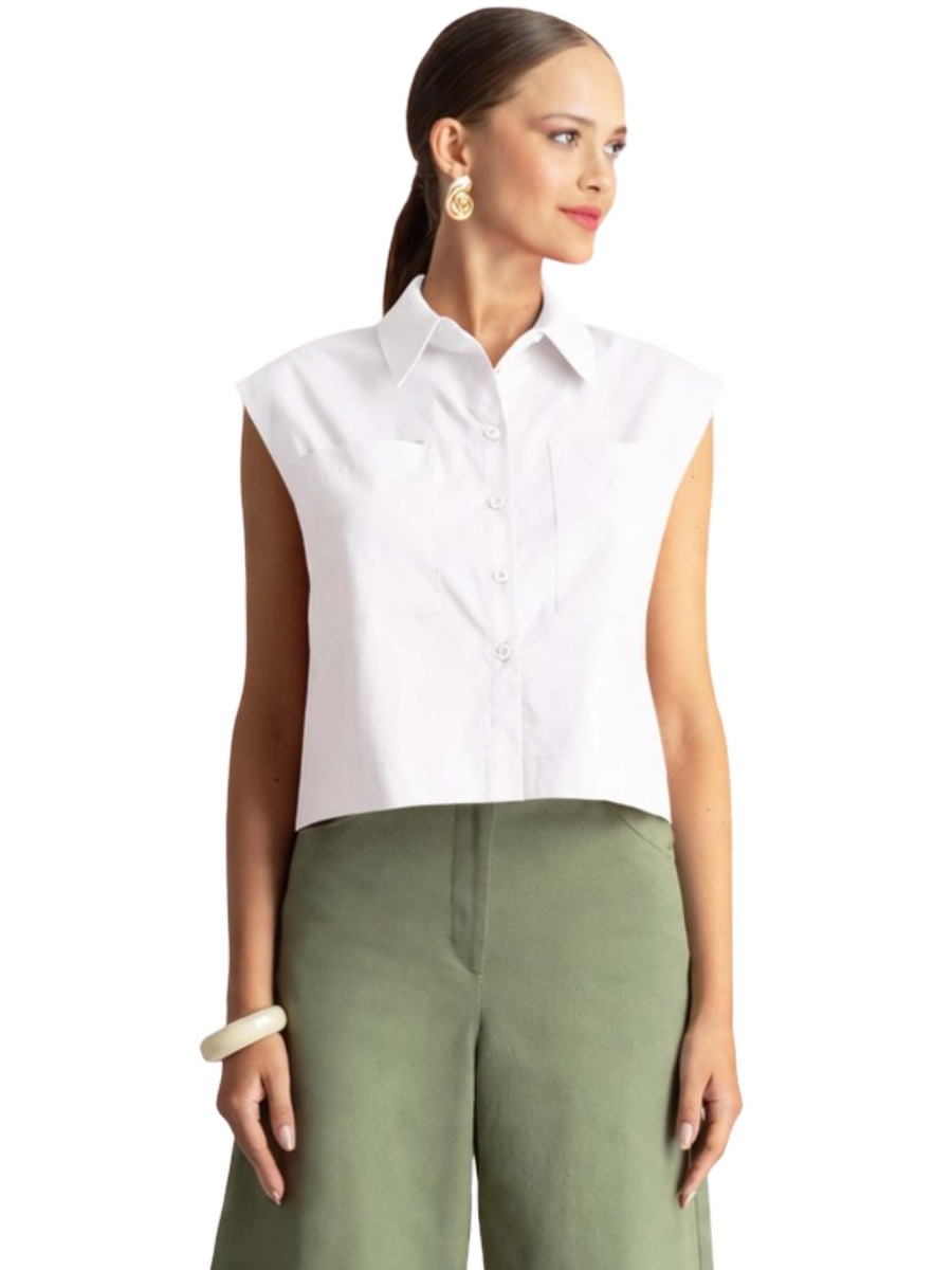 MOUTAKI - Sleeveless Poplin Shirt