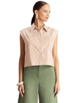 Sleeveless Poplin Shirt