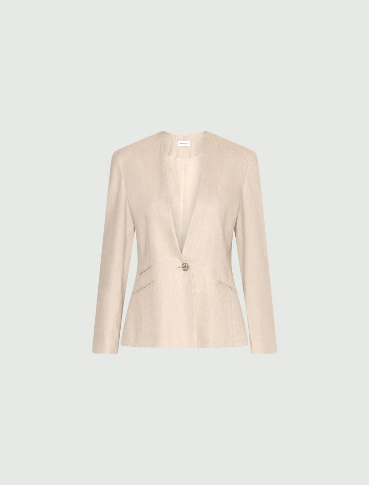 MARELLA - Herringbone Linen-Blend Jacket