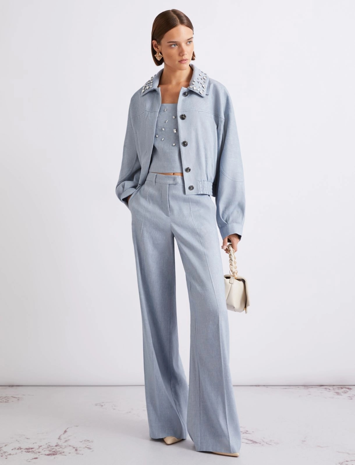 MARELLA - Herringbone Viscose-blend Sporty Jacket