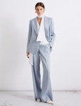 Herringbone linen and viscose palazzo trousers