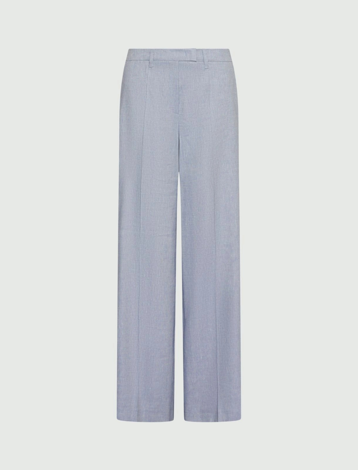 MARELLA - Herringbone linen and viscose palazzo trousers
