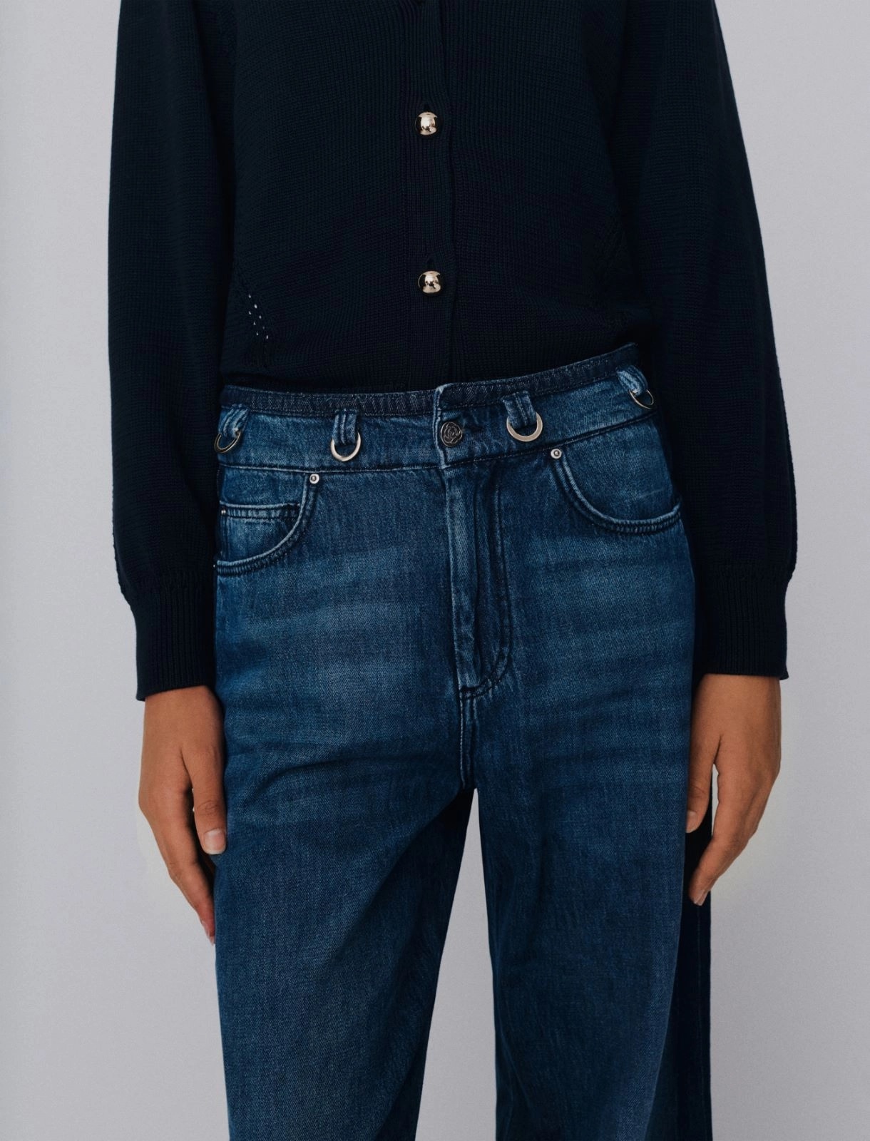 MARELLA - High-Waisted Denim Wide-leg Jeans