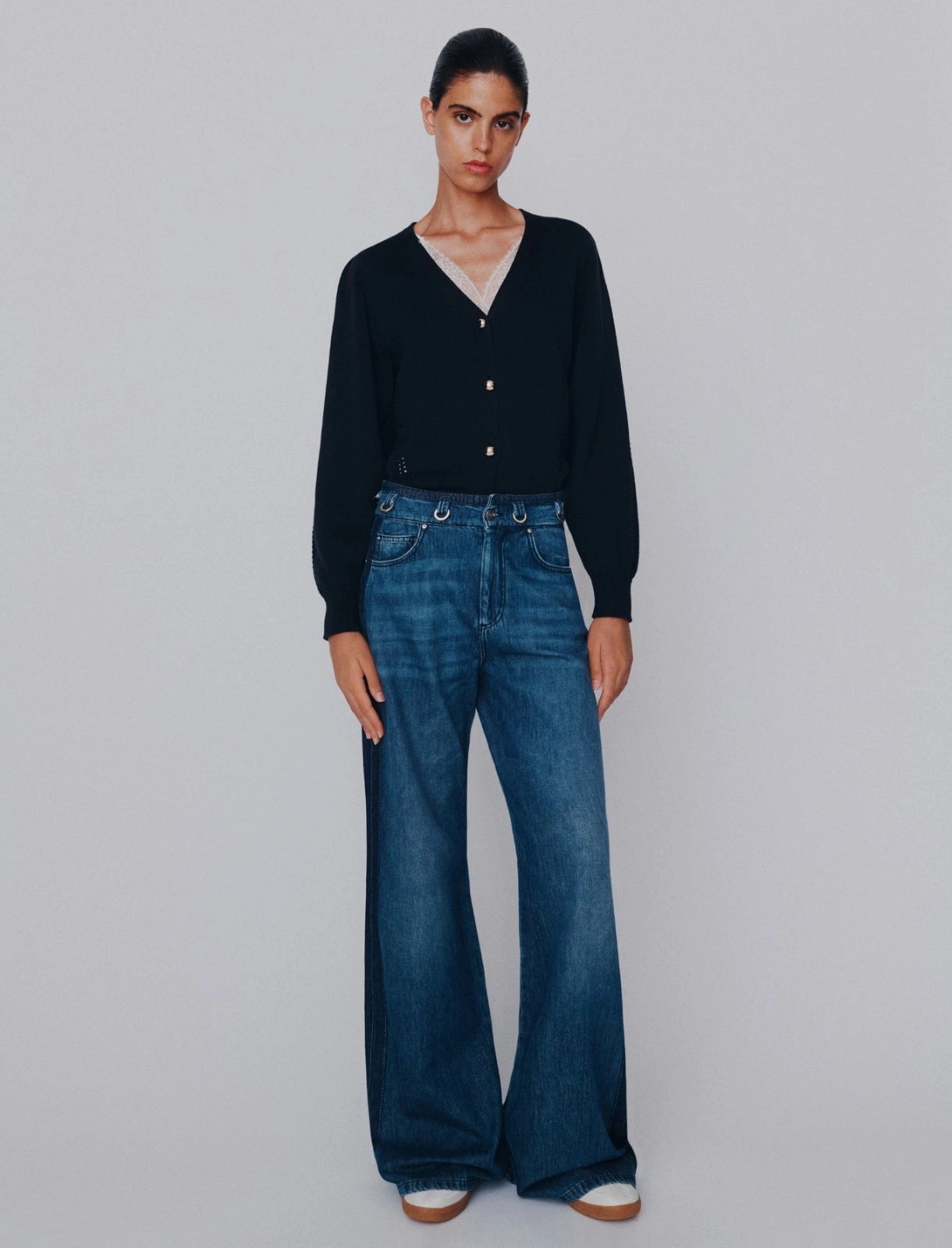 MARELLA - High-Waisted Denim Wide-leg Jeans