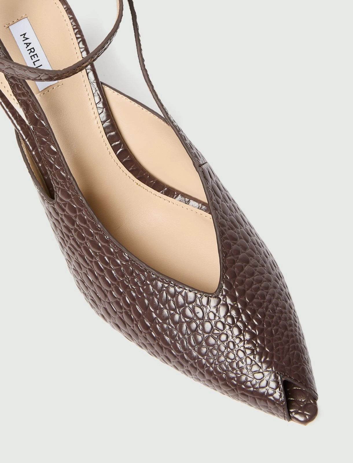 MARELLA - Croc-Effect Leather Slingbacks