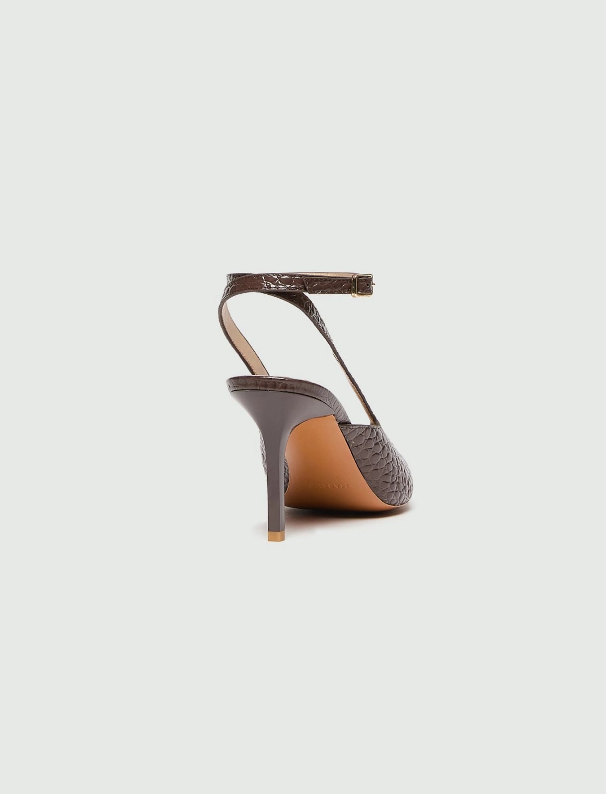 MARELLA - Croc-Effect Leather Slingbacks