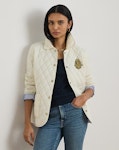 Crest-Patch Diamond-Quilted Jacket