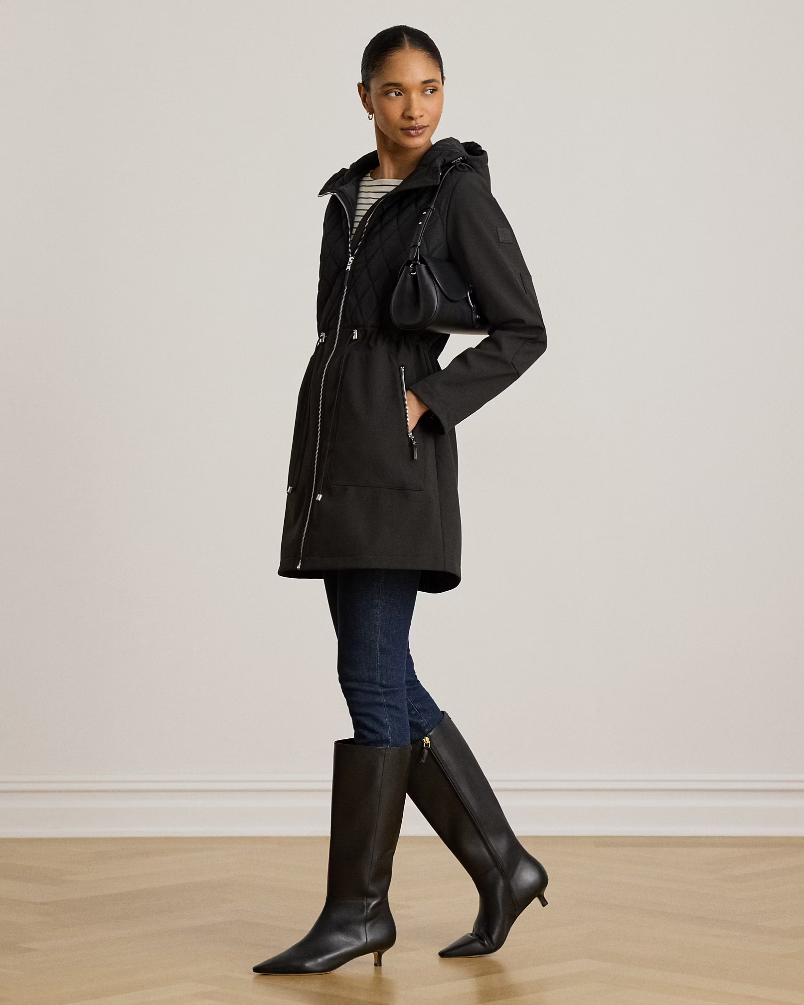 LAUREN RALPH LAUREN - Hooded Diamond-Quilted Mockneck Jacket