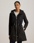 Hooded Diamond-Quilted Mockneck Jacket