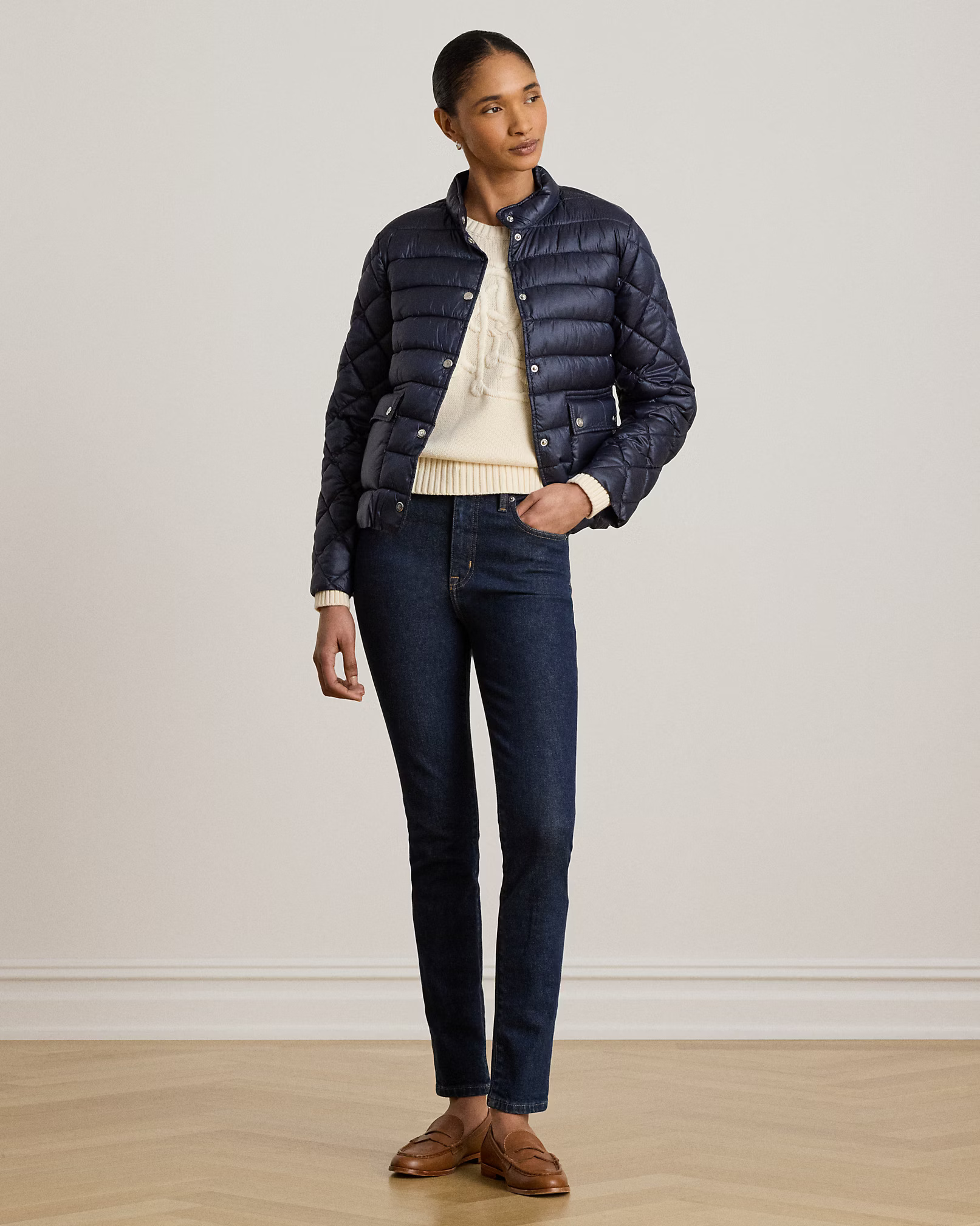 LAUREN RALPH LAUREN - Metallic Soft Puffer Jacket
