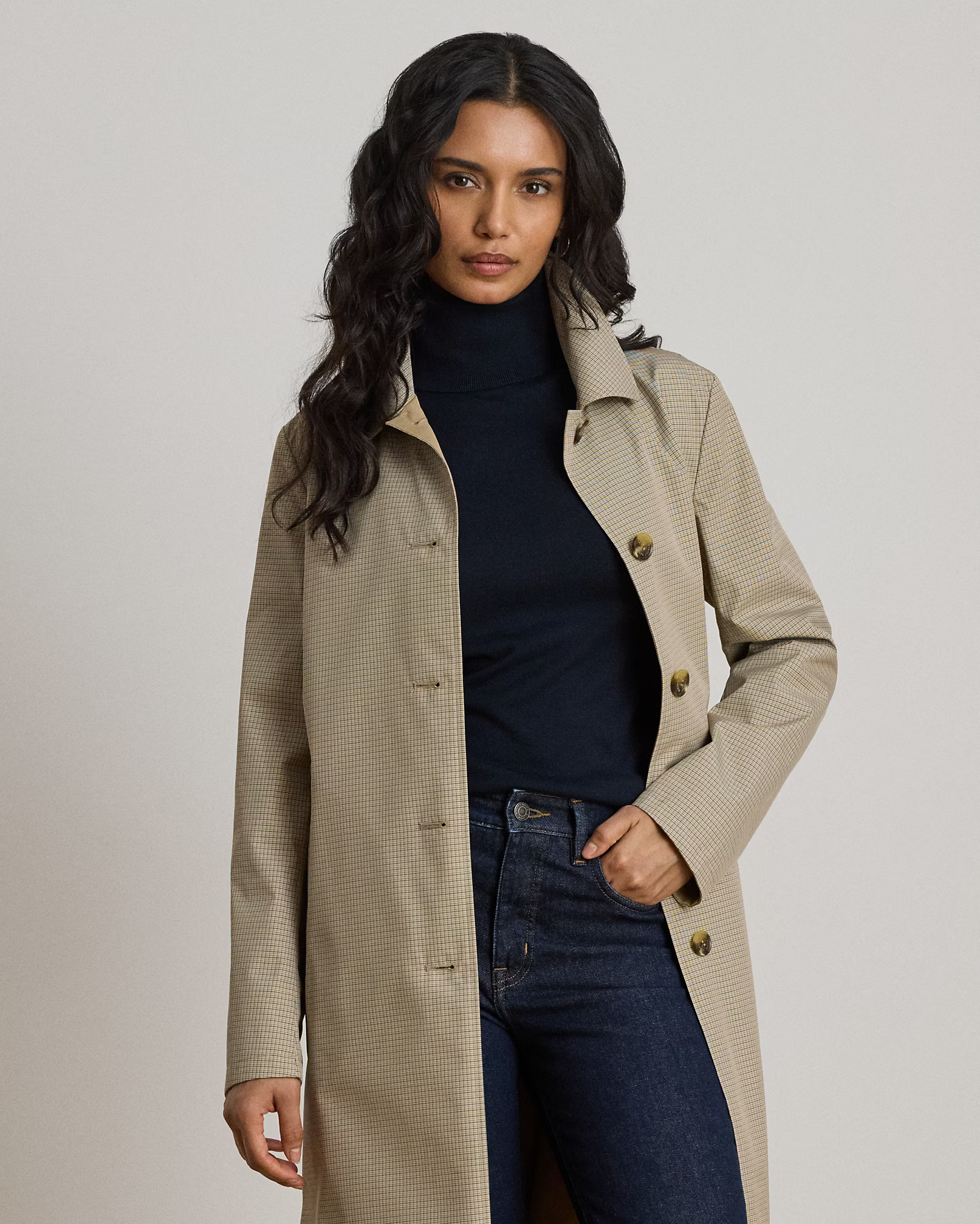 LAUREN RALPH LAUREN - Checked Reversible Balmacaan Coat