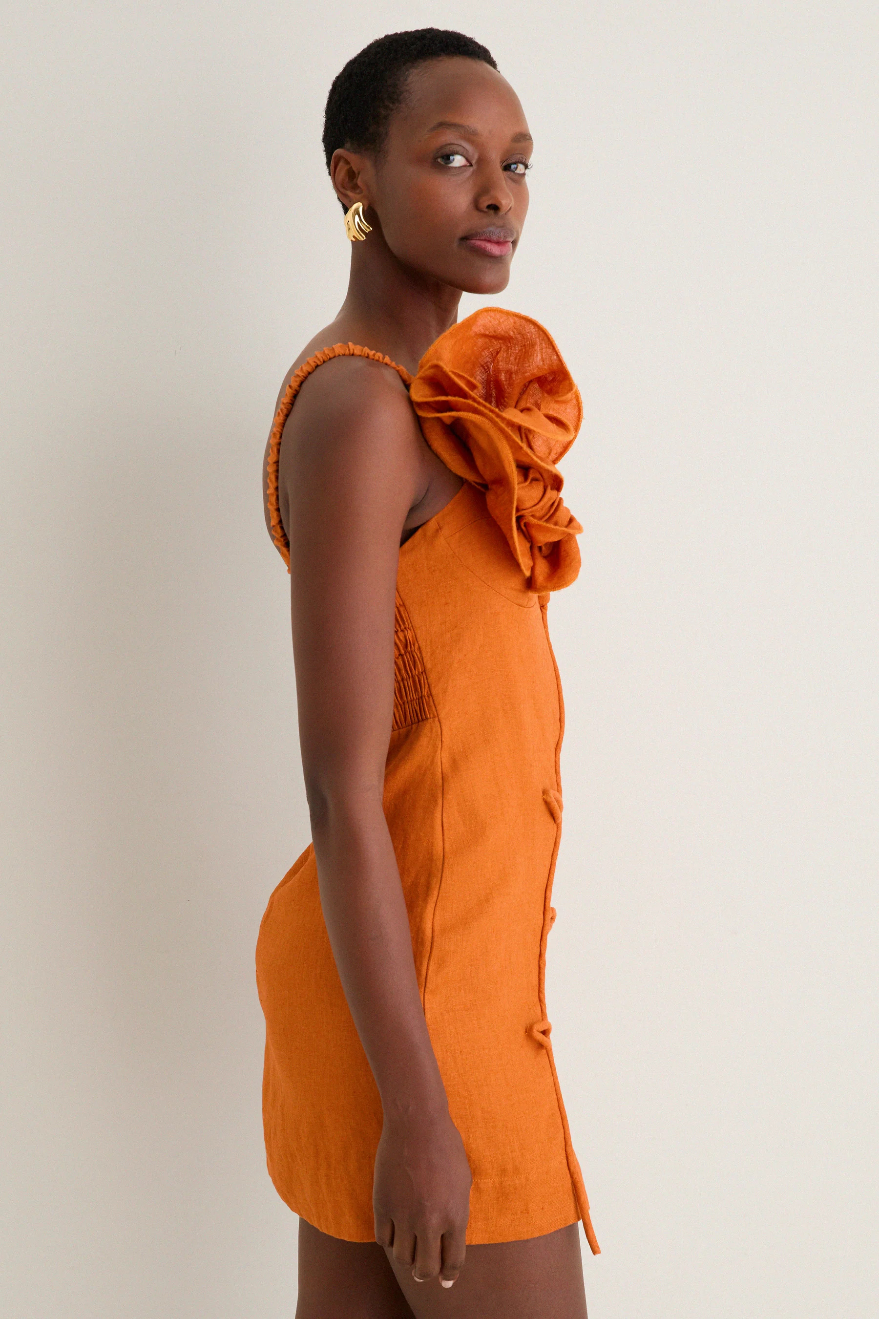 FARM RIO - Orange Flower Mini Dress