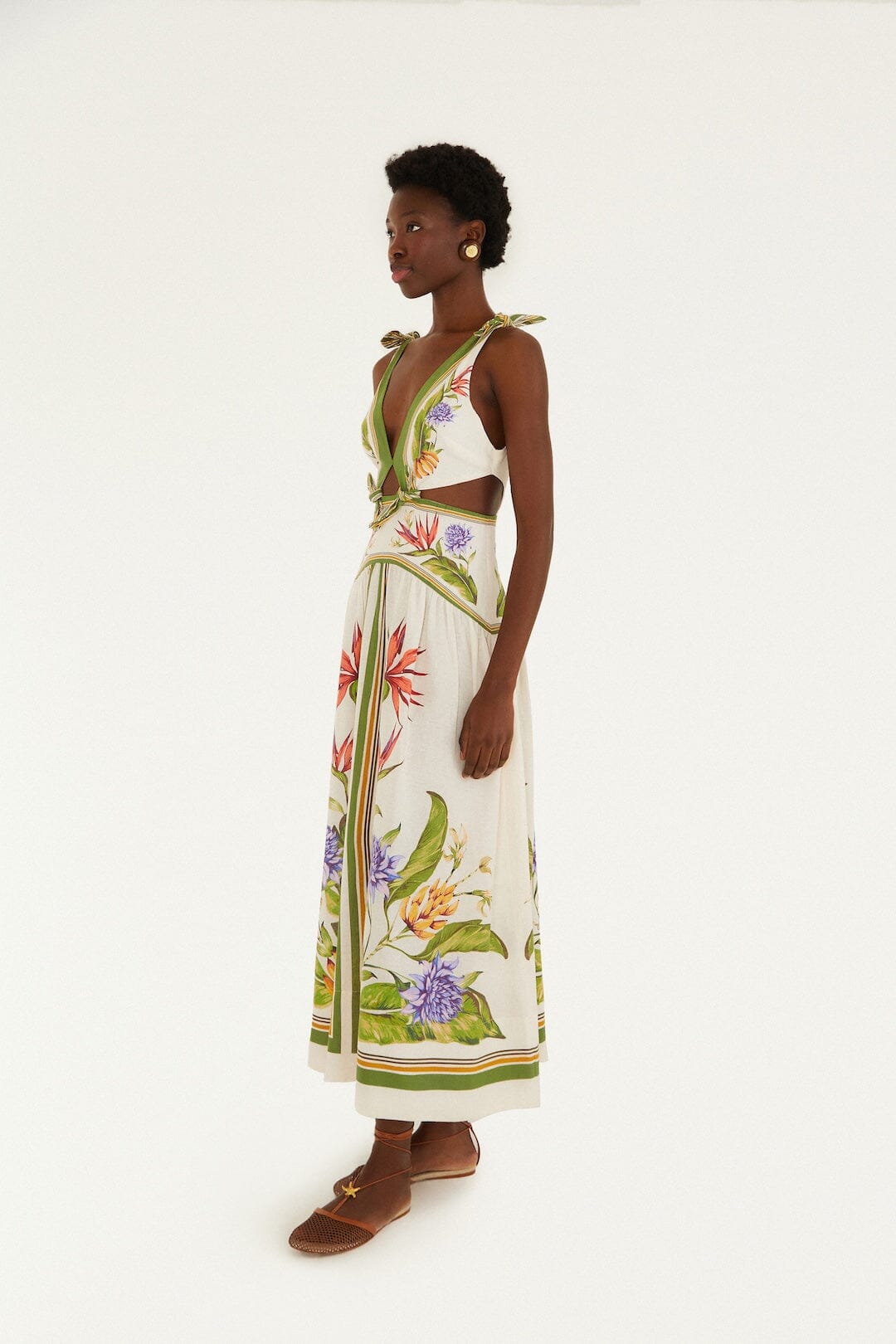 FARM RIO - Tropical Scarf Maxi Dress