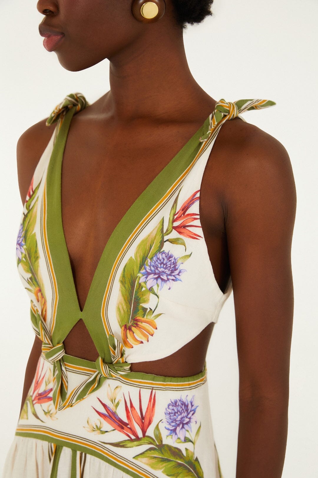 FARM RIO - Tropical Scarf Maxi Dress