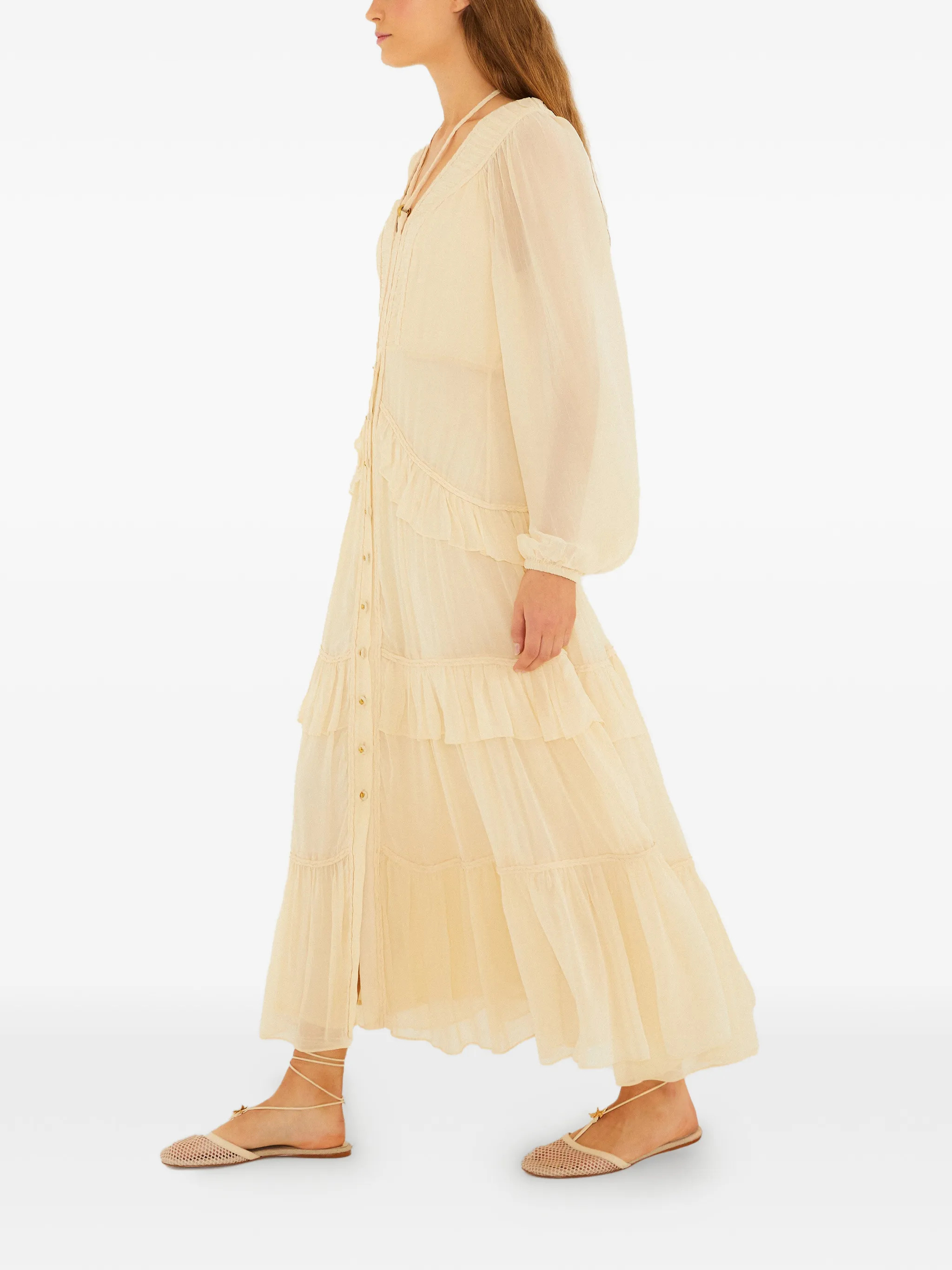 FARM RIO - Yellow Maxi Braided Dress