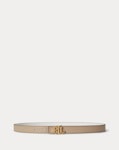 Reversible Skinny Leather Logo Belt