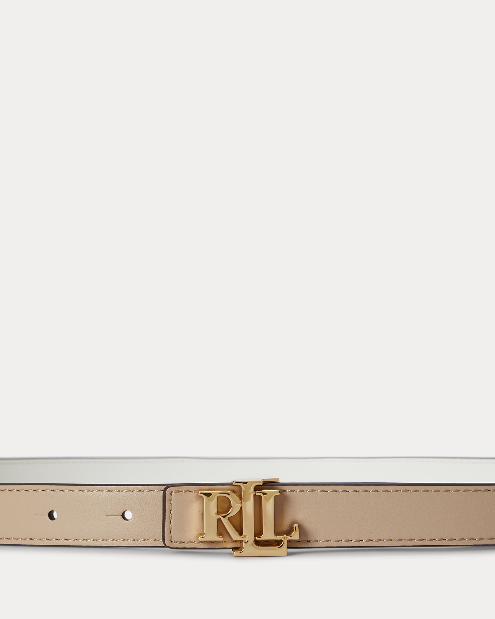 LAUREN RALPH LAUREN - Reversible Skinny Leather Logo Belt