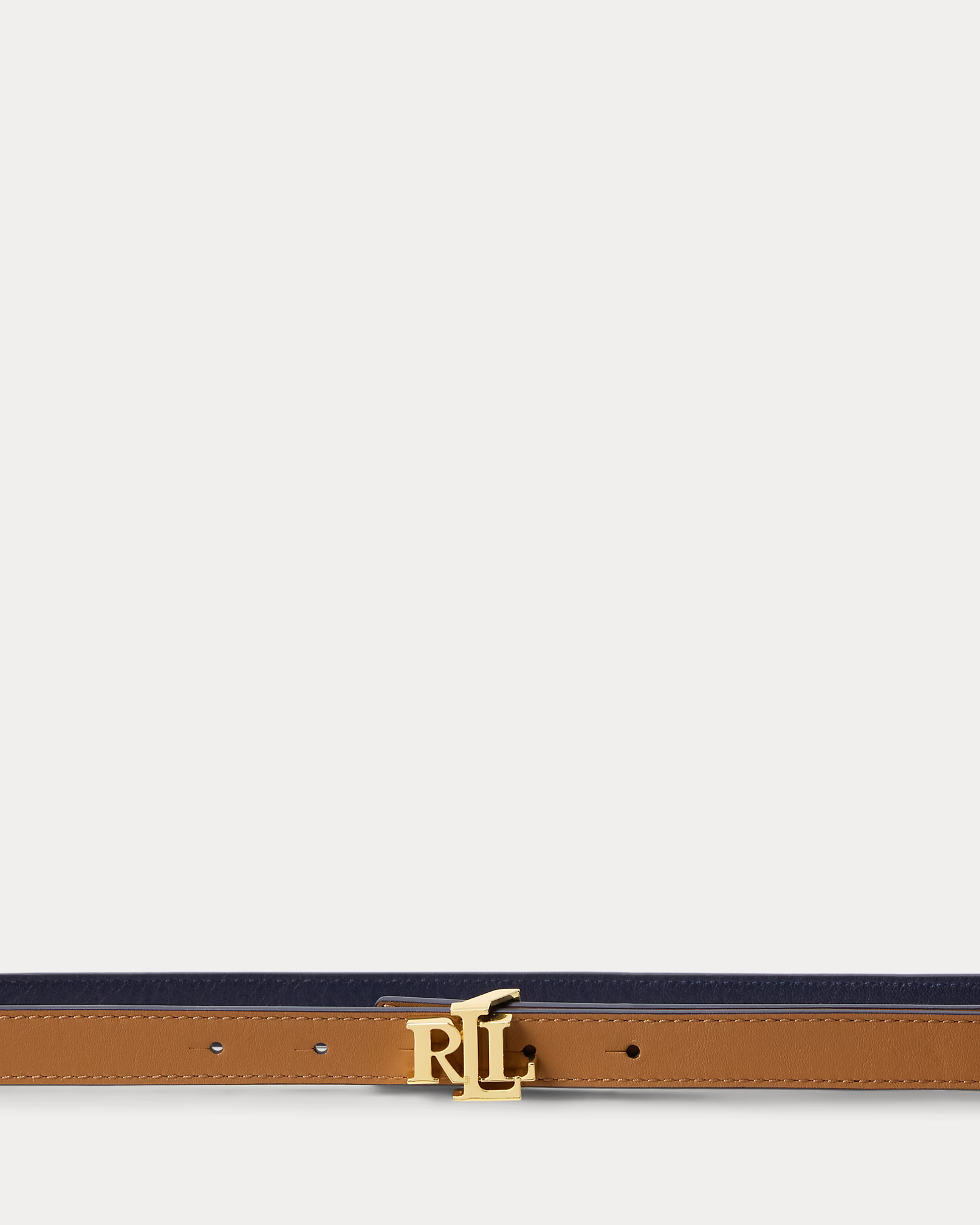 LAUREN RALPH LAUREN - Reversible Skinny Leather Logo Belt