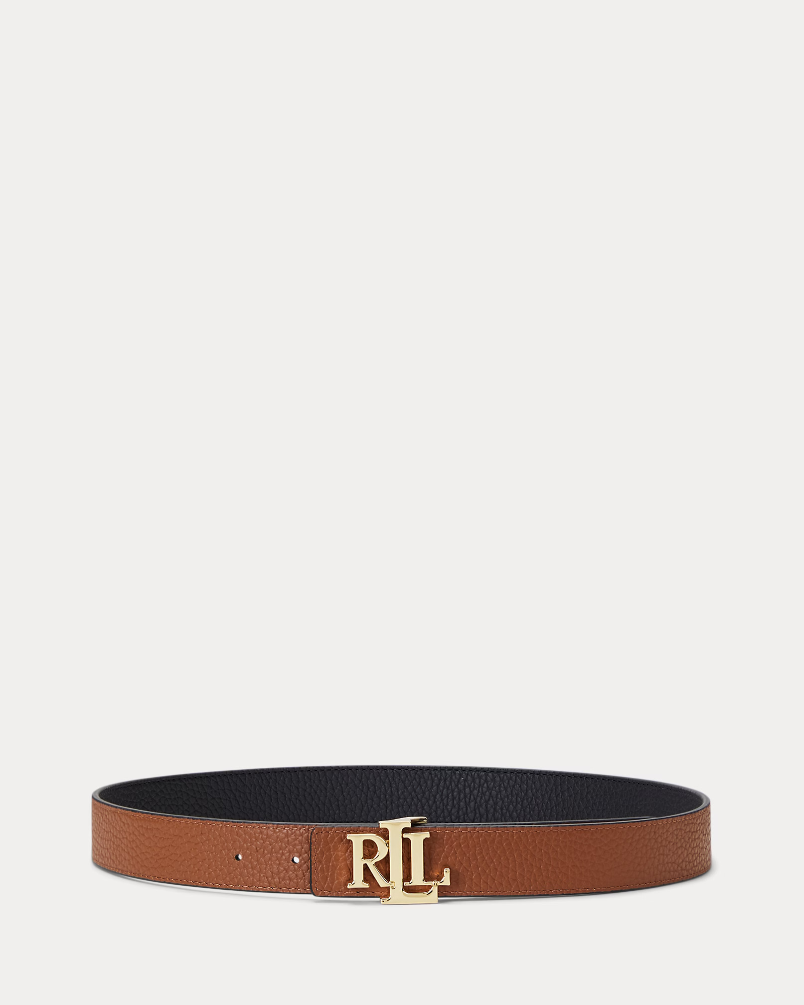 LAUREN RALPH LAUREN - Logo Reversible Pebbled Leather Belt