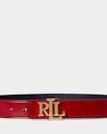 Reversible Patent Leather Logo Belt