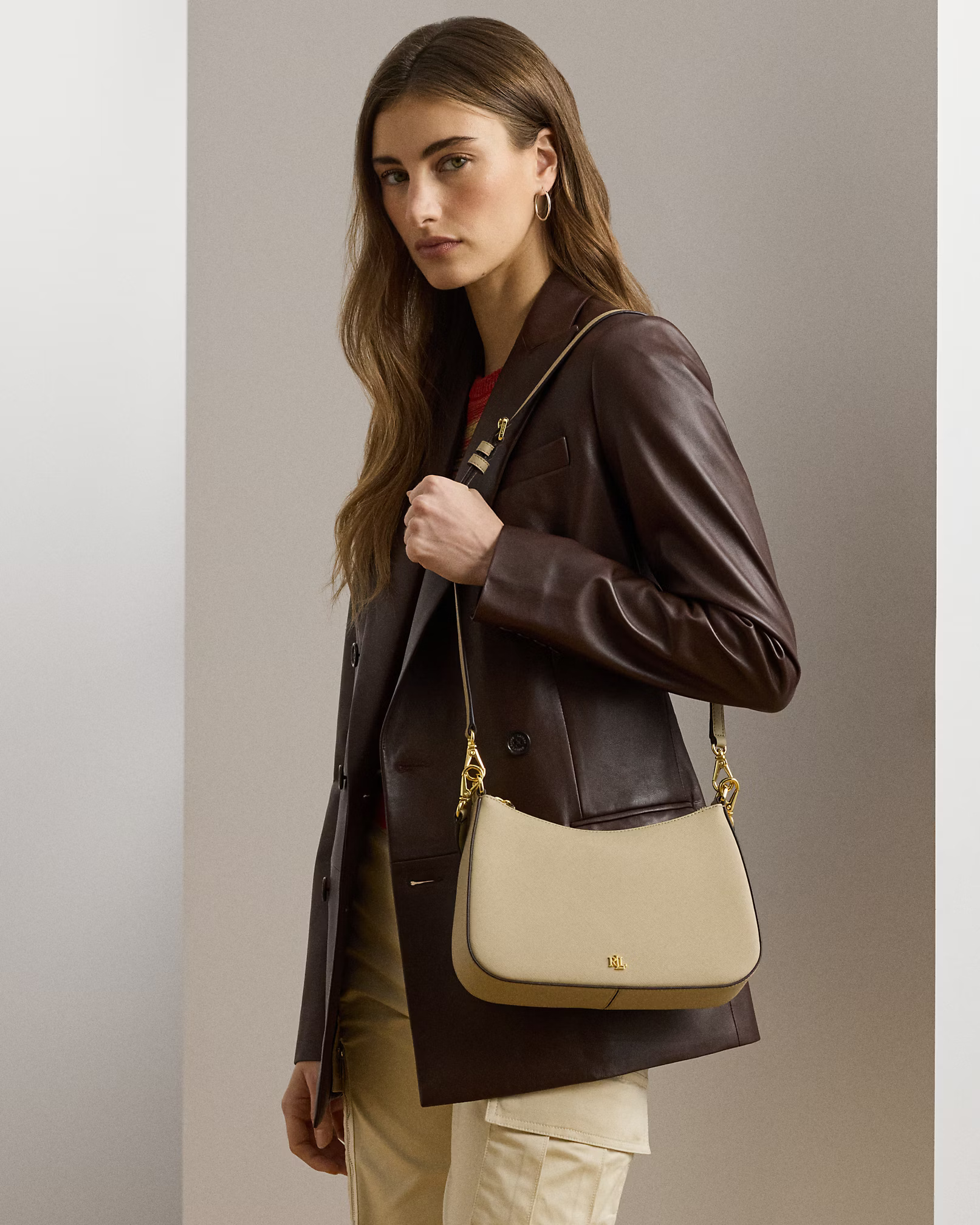 LAUREN RALPH LAUREN - Crosshatch Leather Medium Danni Bag