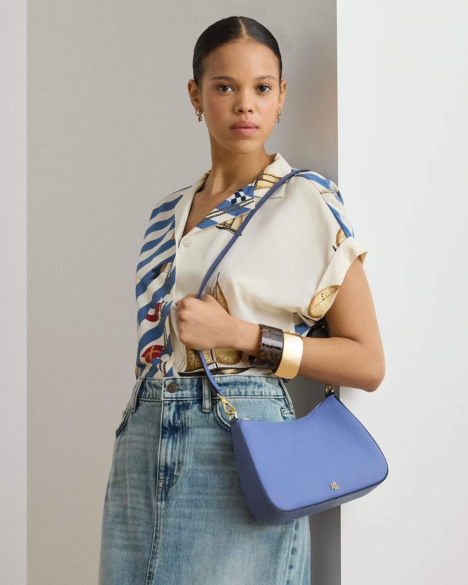 LAUREN RALPH LAUREN - Crosshatch Leather Medium Danni Bag