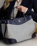 Houndstooth Woven Large Marcy Satchel