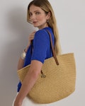 Crocheted Straw Large Lainey Tote Bag