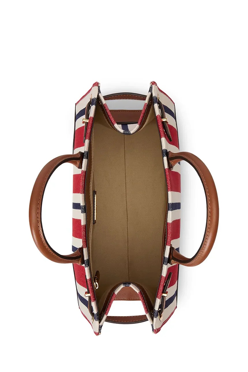 LAUREN RALPH LAUREN - Medium Striped Canvas Devyn Tote Bag