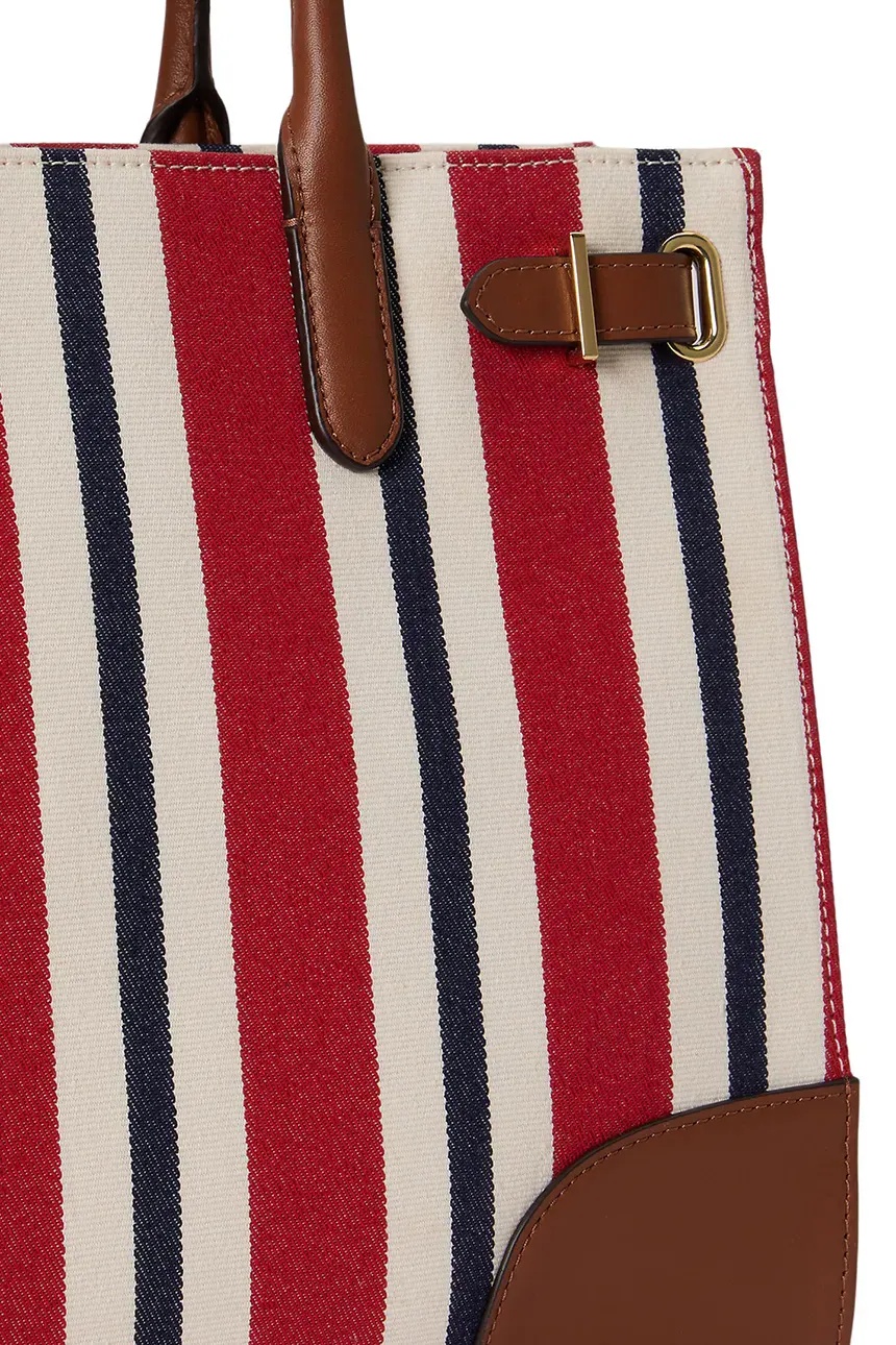 LAUREN RALPH LAUREN - Medium Striped Canvas Devyn Tote Bag