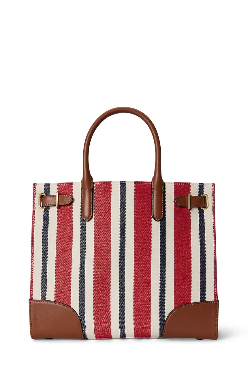 LAUREN RALPH LAUREN - Medium Striped Canvas Devyn Tote Bag