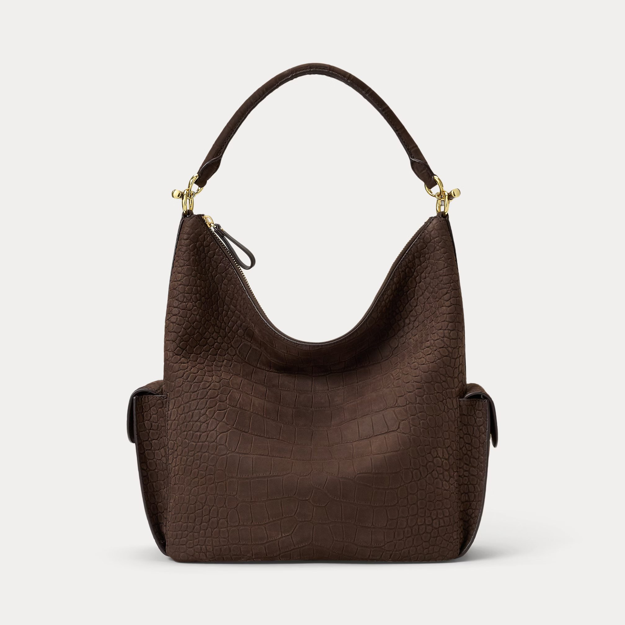 LAUREN RALPH LAUREN - Croc-Embossed Large Blaike Shoulder Bag
