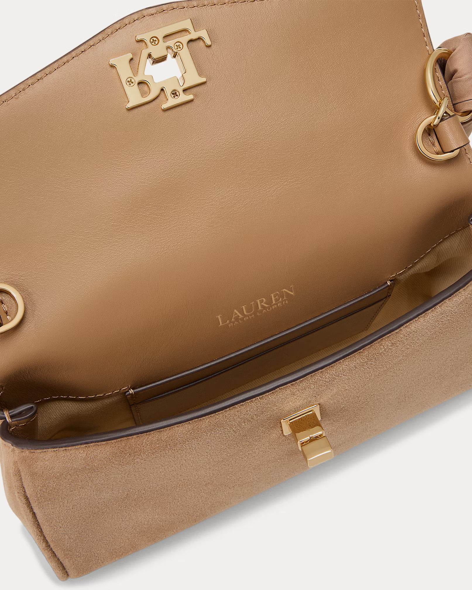 LAUREN RALPH LAUREN - Scarf-Trim Turn-Lock Wristlet Crossbody