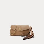 Scarf-Trim Turn-Lock Wristlet Crossbody