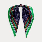 Belting-Print & Polka-Dot Square Scarf