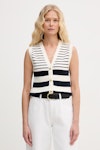 Striped Vest With Golden Buttons