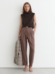 Wool Funnel Neck Sleeveless Knit Top