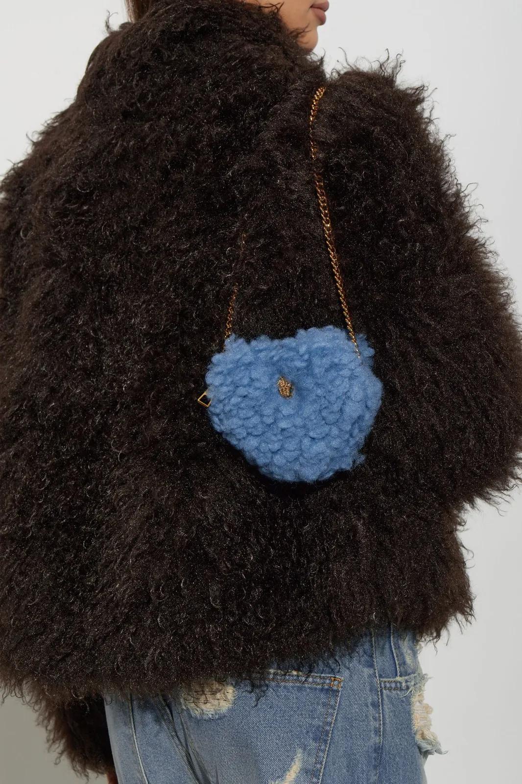 KURT GEIGER - Micro Heart Xbody Faux Fur