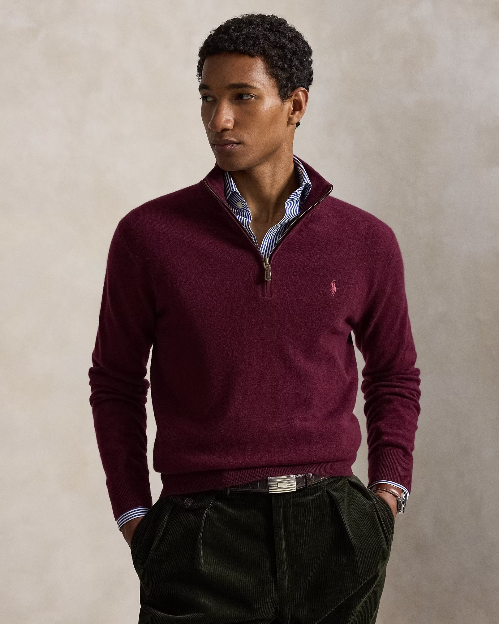 POLO RALPH LAUREN - Merino Quarter-Zip Jumper
