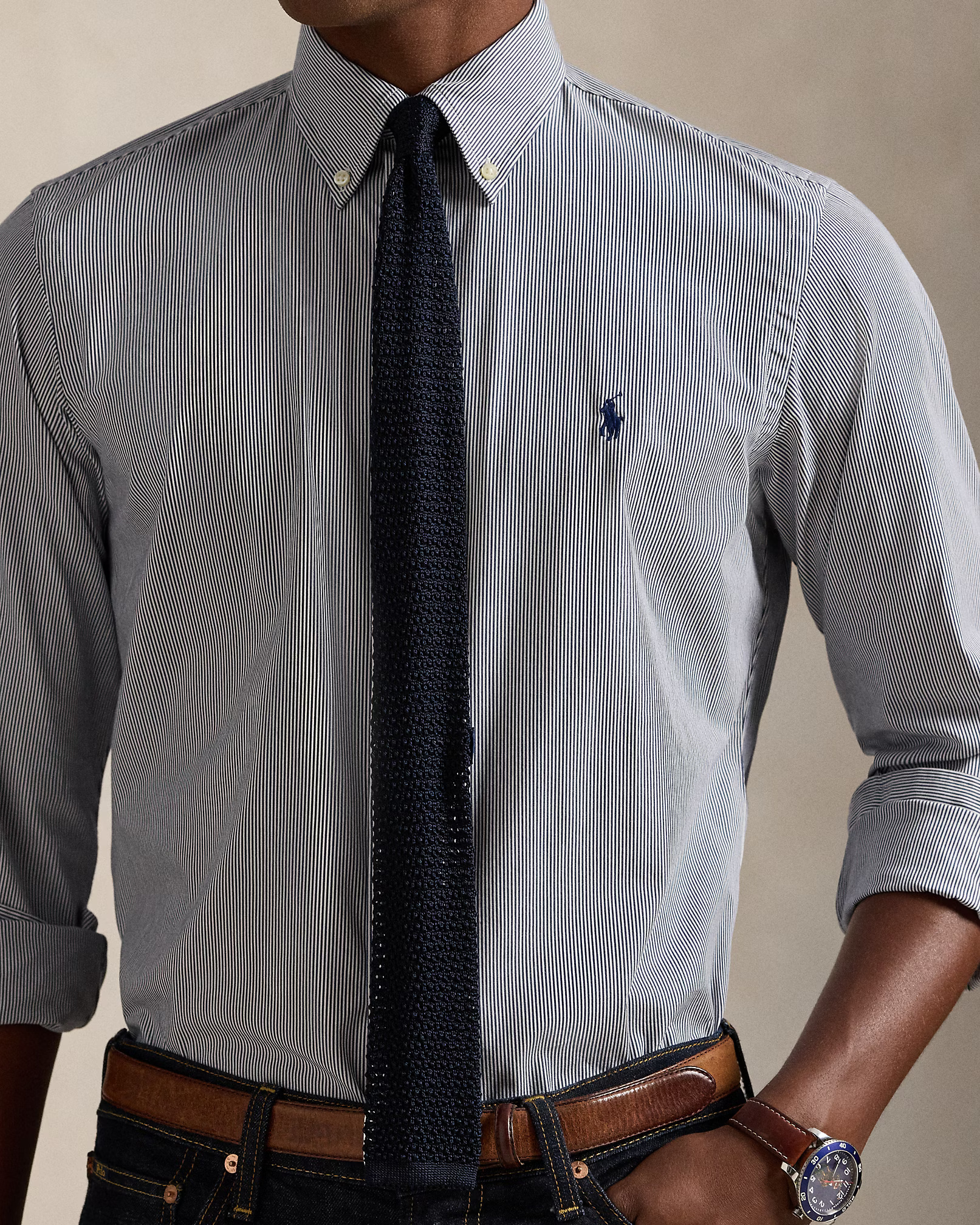 POLO RALPH LAUREN - Slim Fit Striped Stretch Poplin Shirt
